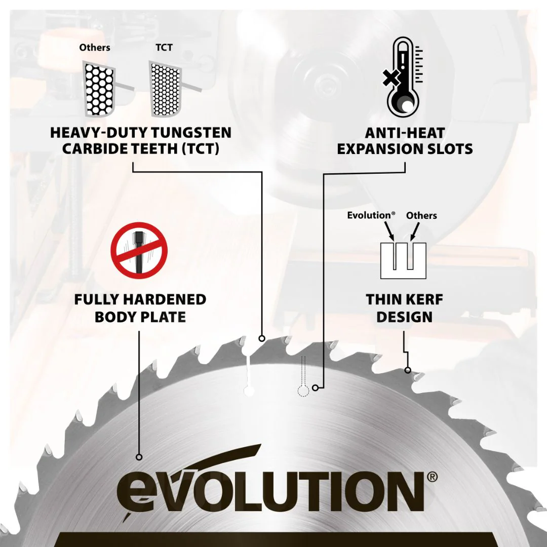 Evolution FW185TCT-40 | 7-1/4 in. | 40T | 20mm Arbor | Fine Wood TCT Blade - Image 3
