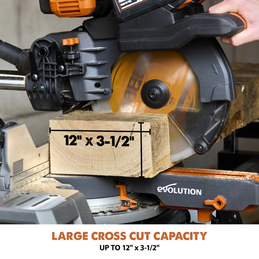 Evolution Cordless R255SMS-DB-Li: Dual Bevel Sliding Miter Saw With 10 in. Multi-Material Blade - Image 9