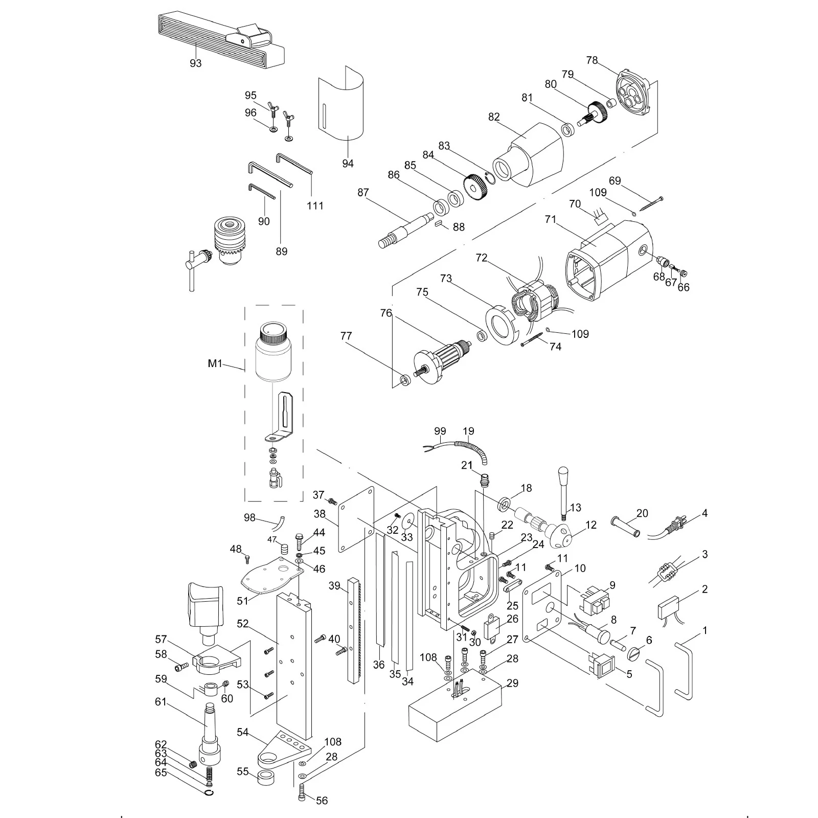 Evolution EVOMAG28 Magnetic Drill Spare Parts - Image 2