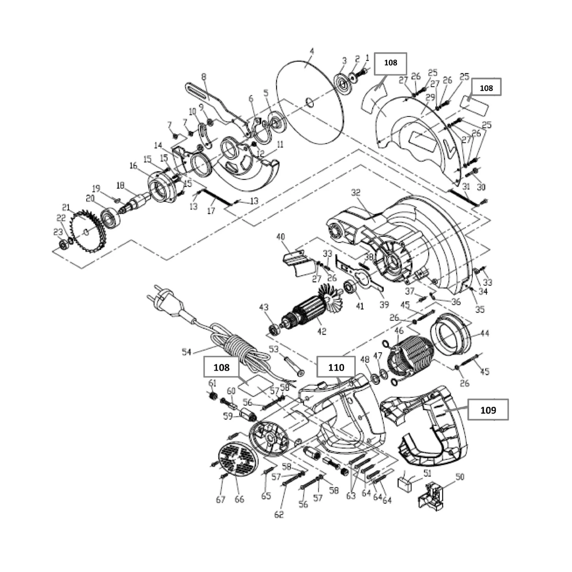 Evolution EVOSAW185HD Chop Saw Spare Parts (Head) - Image 2