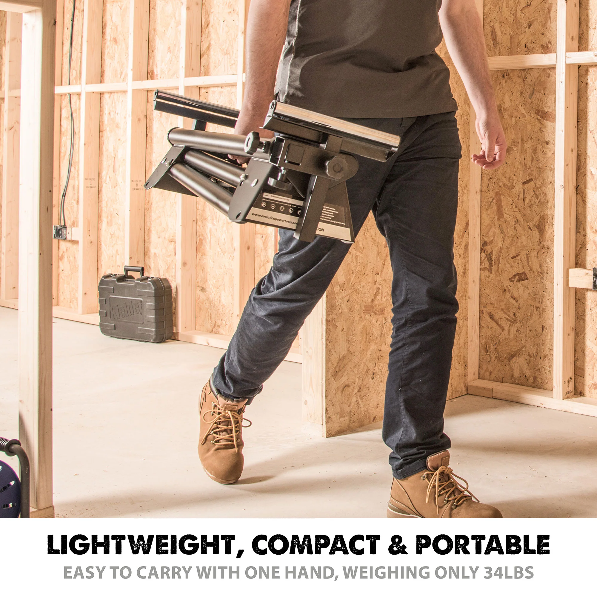 Evolution Universal Miter Saw Stand With Telescopic Arms and Folding Legs - Image 2
