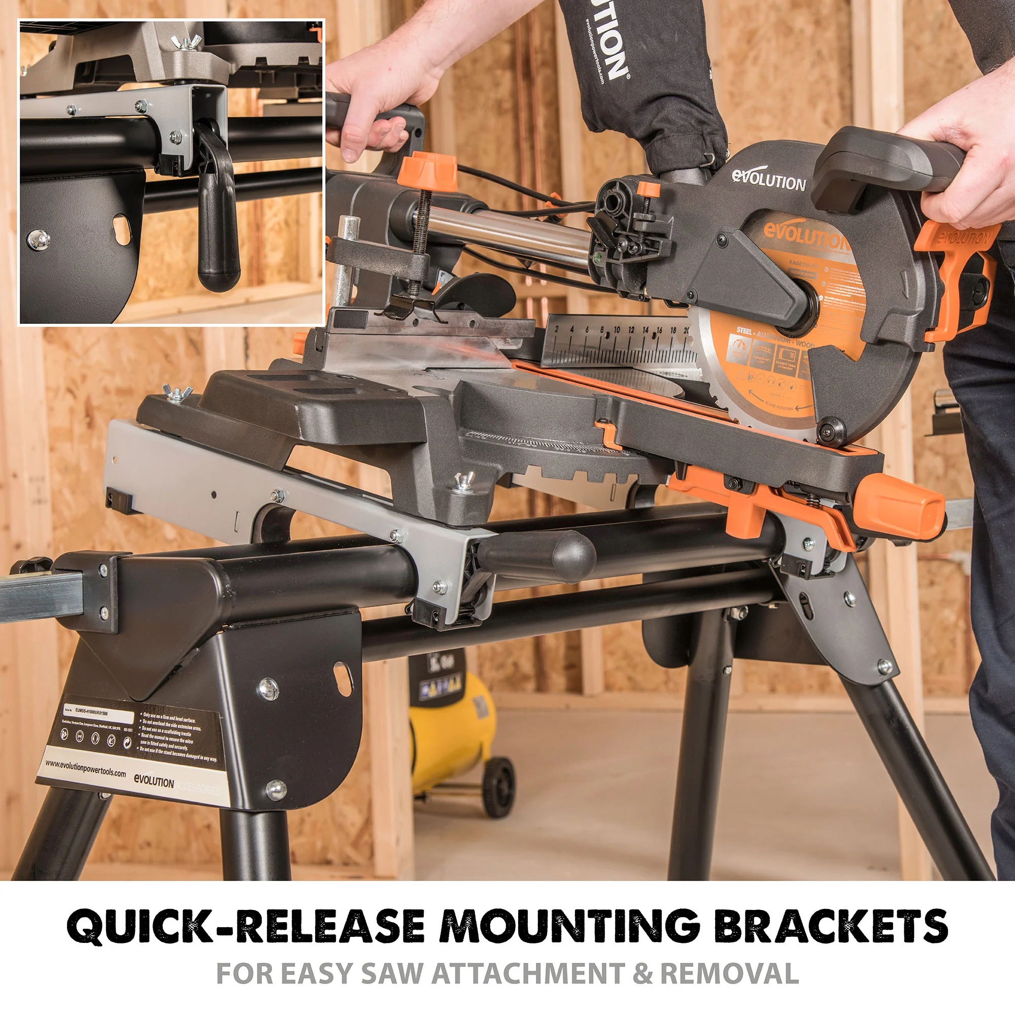 Evolution Universal Miter Saw Stand With Telescopic Arms and Folding Legs - Image 5