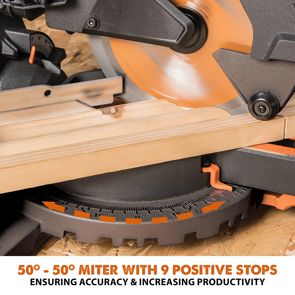 Evolution R185SMS+: Single Bevel Sliding Miter Saw With 7-1/4 in. Multi-Material Cutting Blade - Image 10