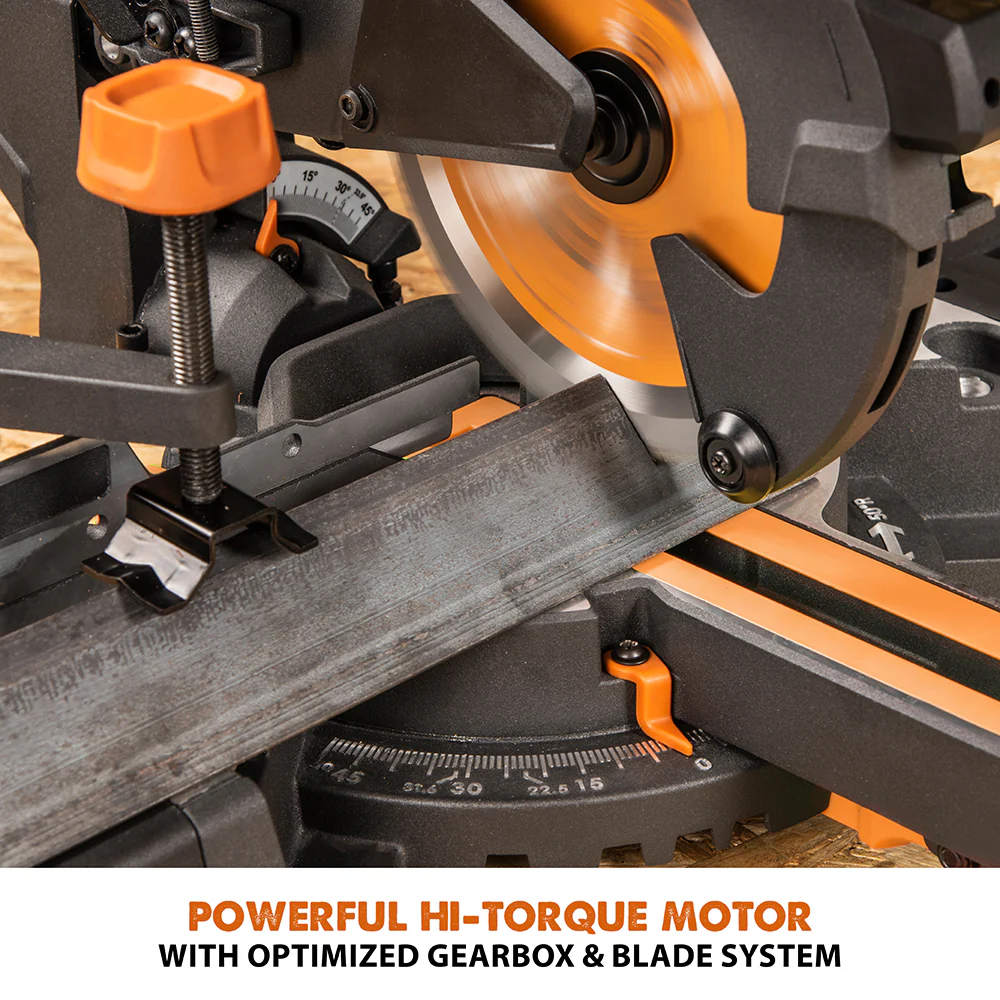 Evolution R185SMS+: Single Bevel Sliding Miter Saw With 7-1/4 in. Multi-Material Cutting Blade - Image 8