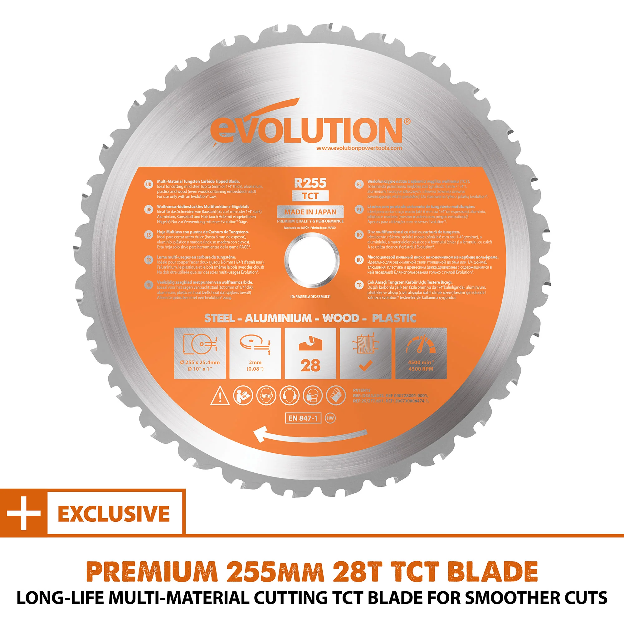 Evolution R255SMS+: Single Bevel Sliding Miter Saw With 10 in. Multi-Material Cutting Blade - Image 13
