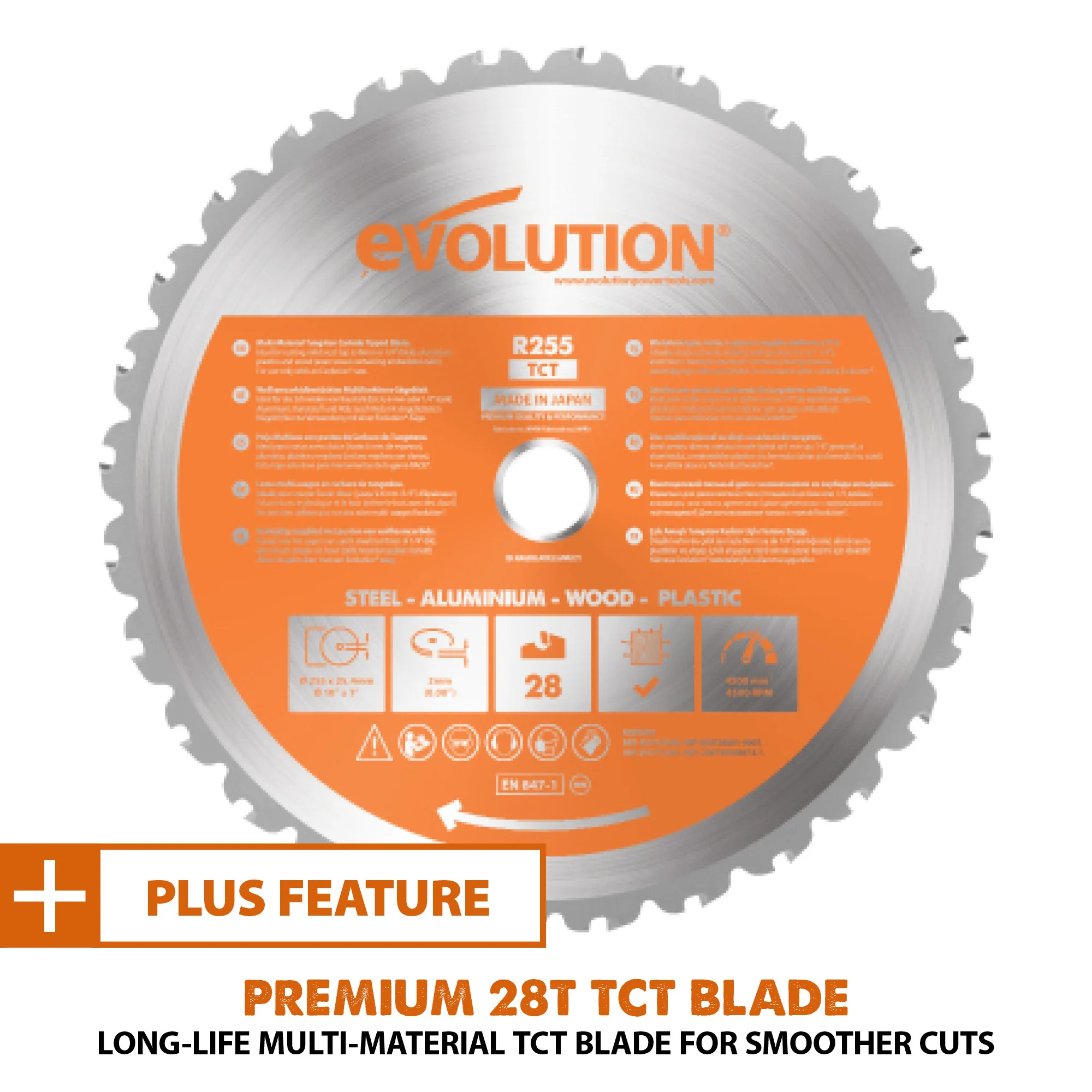 Evolution R255SMS-DB+: Dual Bevel Sliding Miter Saw With 10 in. Multi-Material Cutting Blade - Image 14
