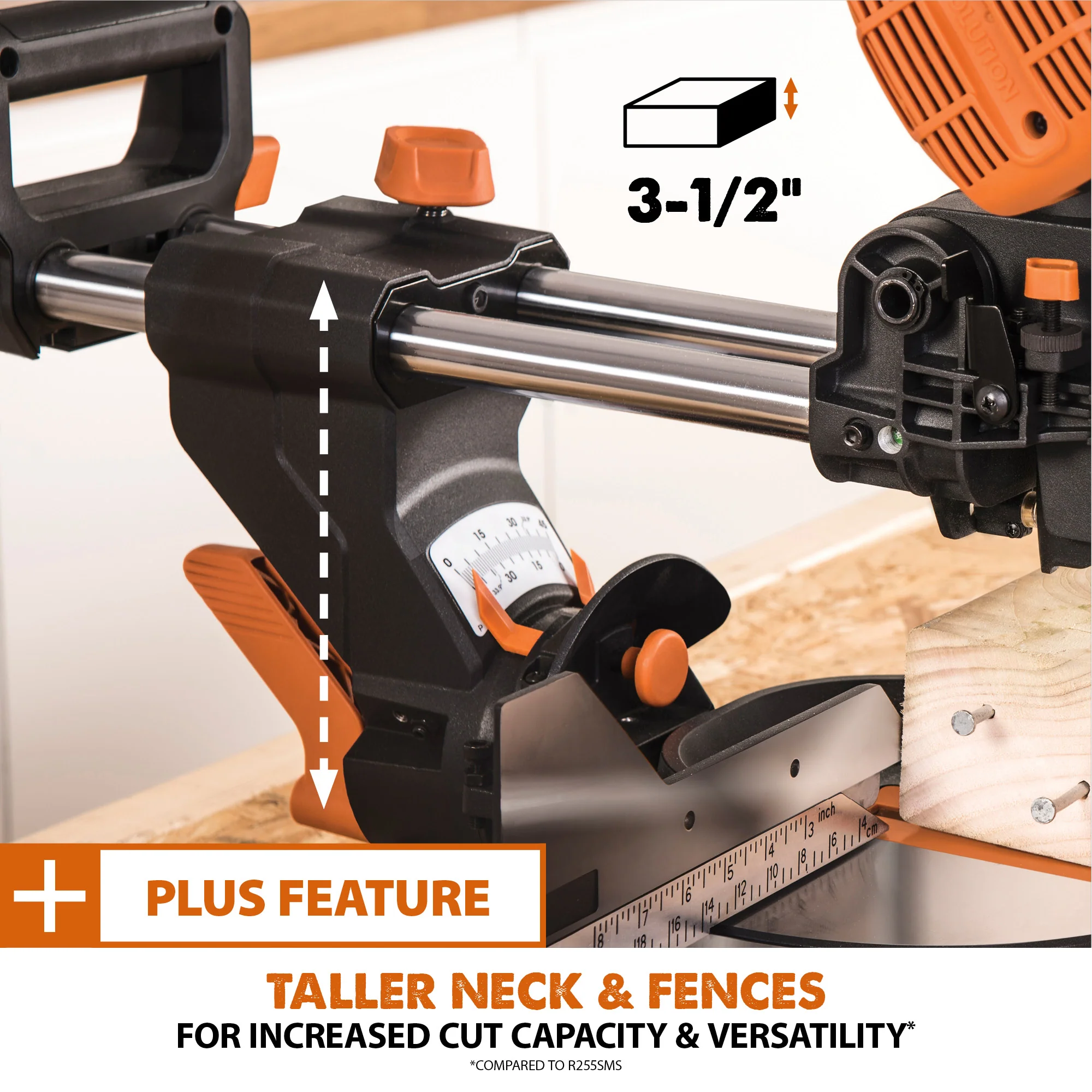 Evolution R255SMS-DB+: Dual Bevel Sliding Miter Saw With 10 in. Multi-Material Cutting Blade - Image 15