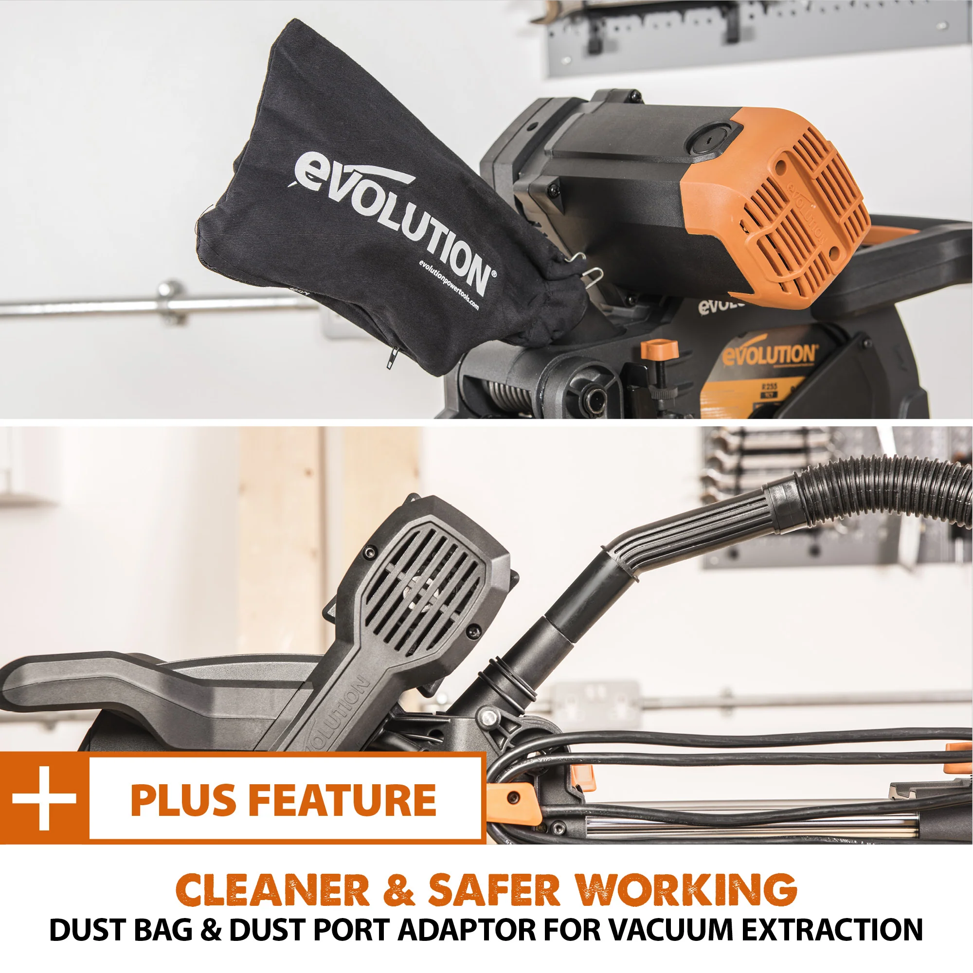 Evolution R255SMS-DB+: Dual Bevel Sliding Miter Saw With 10 in. Multi-Material Cutting Blade - Image 17