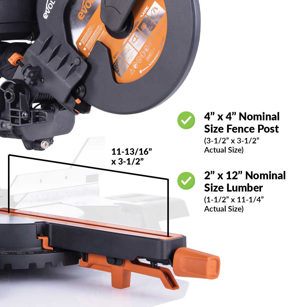 Evolution R255SMS-DB+: Dual Bevel Sliding Miter Saw With 10 in. Multi-Material Cutting Blade - Image 5