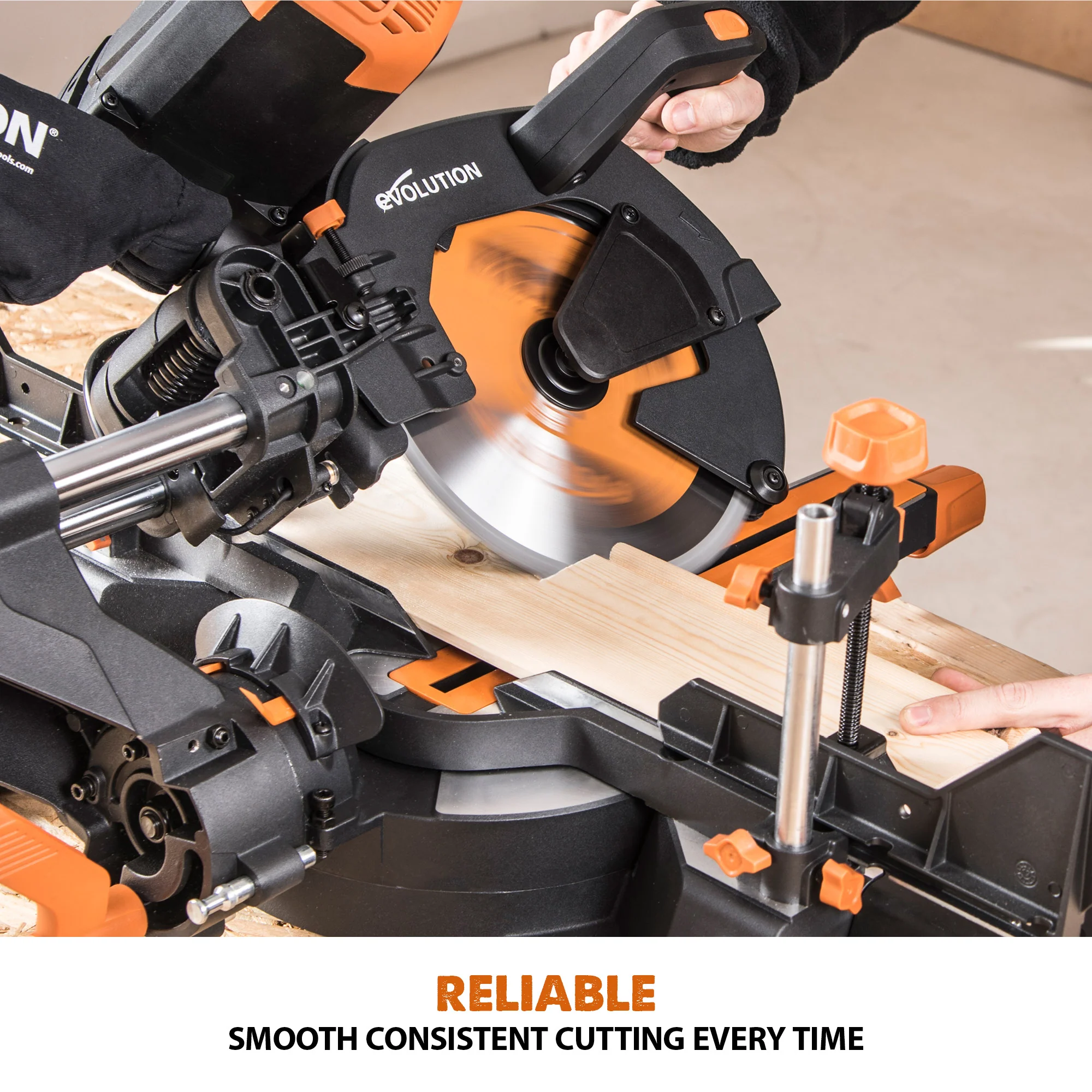 Evolution R255SMS-DB+: Dual Bevel Sliding Miter Saw With 10 in. Multi-Material Cutting Blade - Image 8